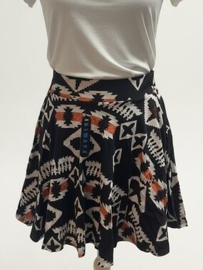 Always Please Aztec Print Skater Skirt